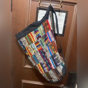 Colorful Patchwork Backpack Tote Bag